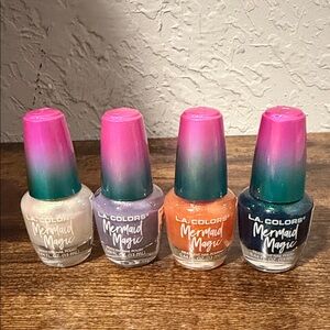 L.A. Colors Mermaid Magic Nail Polish Set - Pink, Purple, Orange, Blue
